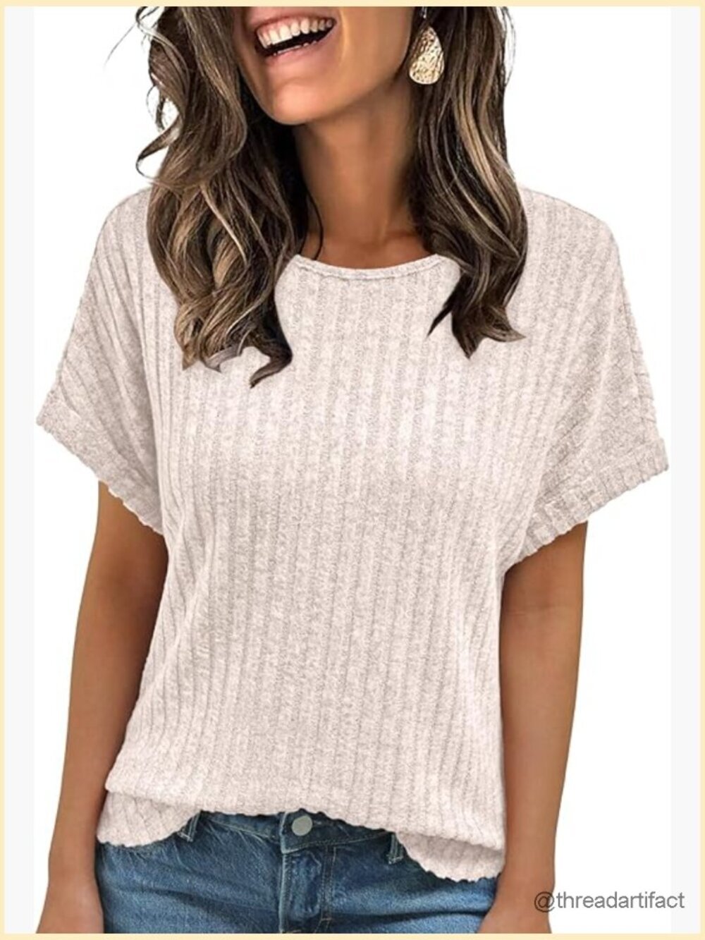 Women's Short Sleeve Tunic Blouse Business Casual Summer Top Soft Stretchy